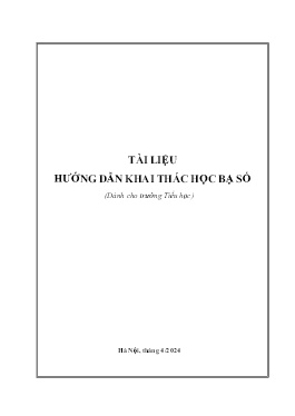 Tài liệu Hướng dẫn khai thác học bạ số (Dành cho Trường Tiểu học)