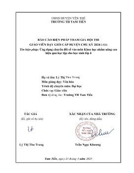 Ứng dụng chuyển đổi số vào môn Khoa học nhằm nâng cao hiệu quả học tập cho học sinh lớp 4