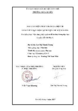 Vận dụng hiệu quả sơ đồ tư duy trong dạy học Luyện viết văn lớp 5