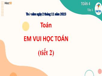 Bài giảng Toán 4 - Bài: Em vui học Toán (Tiết 2) - Năm học 2023-2024